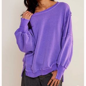 Free People Camden Oversized Sweatshirt In Ultraviolet Purple. NWOT! Sz L